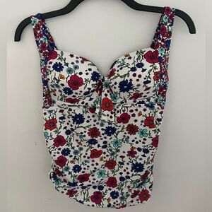 floral bathing suit top